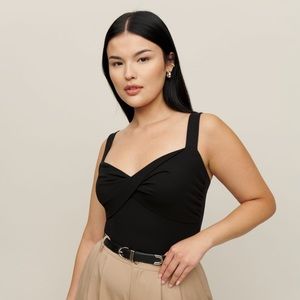 Reformation Anine Knit Top Black XS